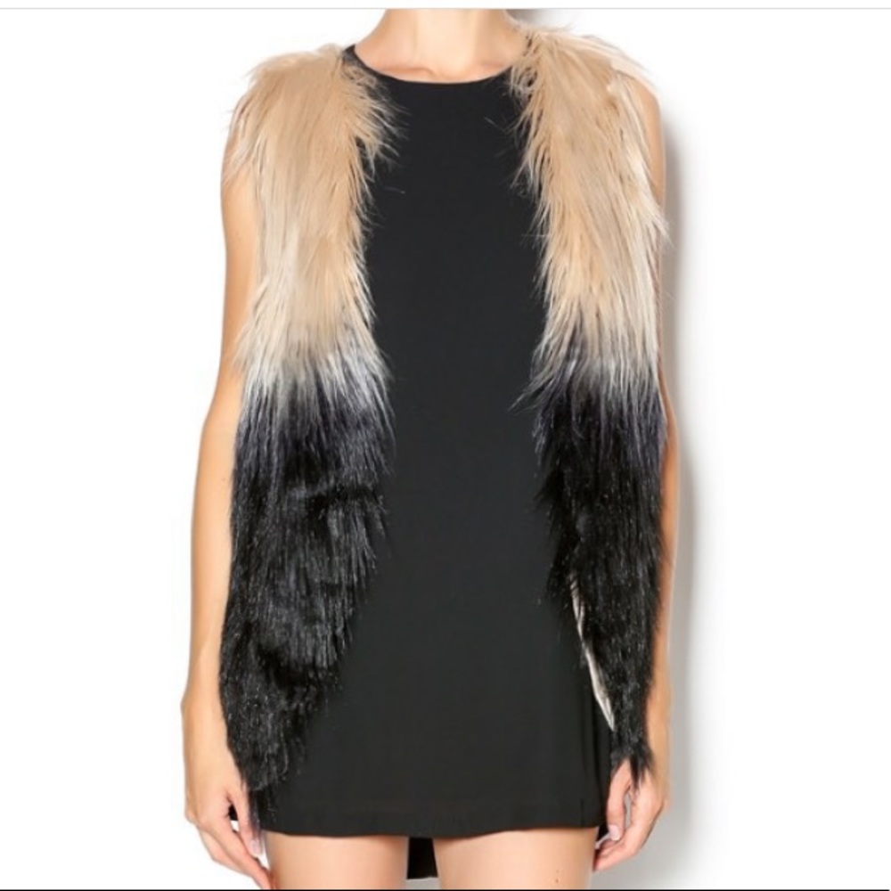 Ombré faux fur vest